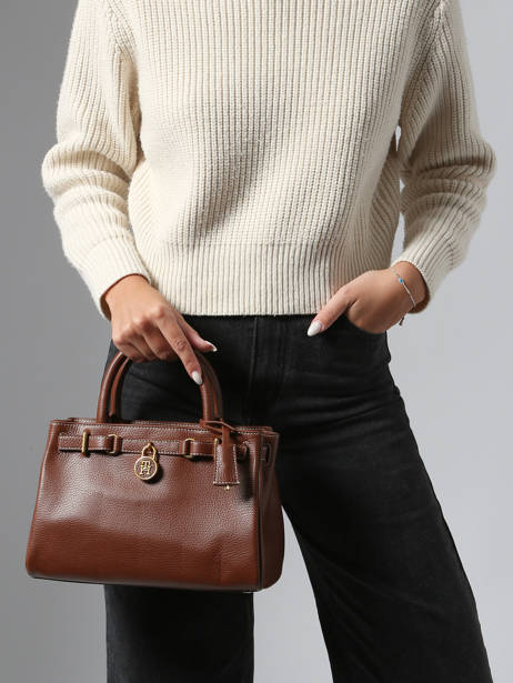 Handtas American Icon Leder Tommy hilfiger Bruin american icon AW17926 ander zicht 1